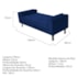 Kit Recamier Sofá Calçadeira Divã Félix 140 cm e Cabeceira Estofada Lady 140 cm Para Cama Box Casal Suede Azul Marinho - AM Decor