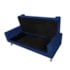 Kit Recamier Sofá Calçadeira Divã Félix 140 cm e Cabeceira Estofada Lady 140 cm Para Cama Box Casal Suede Azul Marinho - AM Decor
