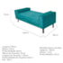 Kit Recamier Sofá Calçadeira Divã Félix 140 cm e Cabeceira Estofada Lady 140 cm Para Cama Box Casal Suede Azul Turquesa - AM Decor