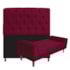 Kit Recamier Sofá Calçadeira Divã Félix 140 cm e Cabeceira Estofada Lady 140 cm Para Cama Box Casal Suede  Bordô - AM Decor