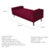 Kit Recamier Sofá Calçadeira Divã Félix 140 cm e Cabeceira Estofada Lady 140 cm Para Cama Box Casal Suede  Bordô - AM Decor