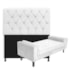 Kit Recamier Sofá Calçadeira Divã Félix 140 cm e Cabeceira Estofada Lady 140 cm Para Cama Box Casal Suede Branco - AM Decor