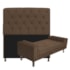 Kit Recamier Sofá Calçadeira Divã Félix 140 cm e Cabeceira Estofada Lady 140 cm Para Cama Box Casal Suede Marrom - AM Decor