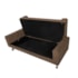 Kit Recamier Sofá Calçadeira Divã Félix 140 cm e Cabeceira Estofada Lady 140 cm Para Cama Box Casal Suede Marrom - AM Decor