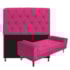 Kit Recamier Sofá Calçadeira Divã Félix 140 cm e Cabeceira Estofada Lady 140 cm Para Cama Box Casal Suede Pink - AM Decor
