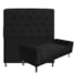 Kit Recamier Sofá Calçadeira Divã Félix 140 cm e Cabeceira Estofada Lady 140 cm Para Cama Box Casal Suede Preto - AM Decor