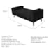 Kit Recamier Sofá Calçadeira Divã Félix 140 cm e Cabeceira Estofada Lady 140 cm Para Cama Box Casal Suede Preto - AM Decor