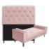 Kit Recamier Sofá Calçadeira Divã Félix 140 cm e Cabeceira Estofada Lady 140 cm Para Cama Box Casal Suede Rosê - AM Decor