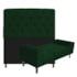 Kit Recamier Sofá Calçadeira Divã Félix 140 cm e Cabeceira Estofada Lady 140 cm Para Cama Box Casal Suede Verde - AM Decor