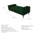 Kit Recamier Sofá Calçadeira Divã Félix 140 cm e Cabeceira Estofada Lady 140 cm Para Cama Box Casal Suede Verde - AM Decor