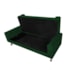 Kit Recamier Sofá Calçadeira Divã Félix 140 cm e Cabeceira Estofada Lady 140 cm Para Cama Box Casal Suede Verde - AM Decor
