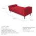 Kit Recamier Sofá Calçadeira Divã Félix 140 cm e Cabeceira Estofada Lady 140 cm Para Cama Box Casal Suede Vermelho - AM Decor