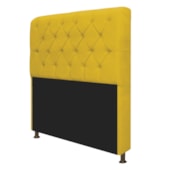 Kit Recamier Sofá Calçadeira Divã Félix 195 cm e Cabeceira Estofada Lady 195 cm Para Cama Box King Size Suede Amarelo - AM Decor