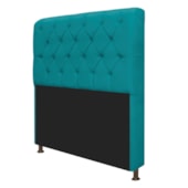 Kit Recamier Sofá Calçadeira Divã Félix 195 cm e Cabeceira Estofada Lady 195 cm Para Cama Box King Size Suede Azul Turquesa - AM Decor