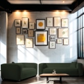 Kit Sofá 2 Lugares 160cm e Poltrona Decorativa Escritório Orgânico Cecília Linho Verde