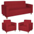 Kit Sofá 2 Lugares e 2 Poltronas Denver Suede Vermelho - AM Decor