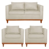 Kit Sofa 2 Lugares e 2 Poltronas Europa Bouclé Bege - Amarena Móveis