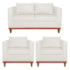 Kit Sofa 2 Lugares e 2 Poltronas Europa Bouclé Branco - Amarena Móveis