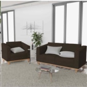 Kit Sofá 2 Lugares e 2 Poltronas Europa Corano Marrom AM Decor