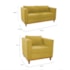 Kit Sofá 2 Lugares e 2 Poltronas Europa Suede Amarelo AM Decor