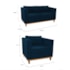 Kit Sofá 2 Lugares e 2 Poltronas Europa Suede Azul Marinho AM Decor