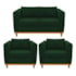 Kit Sofá 2 Lugares e 2 Poltronas Europa Suede Verde AM Decor