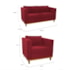 Kit Sofá 2 Lugares e 2 Poltronas Europa Suede Vermelho AM Decor