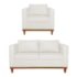 Kit Sofa 2 Lugares e Poltrona Europa Bouclé Branco - Amarena Móveis