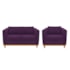 Kit Sofá 2 Lugares e Poltrona Europa Suede Roxo AM Decor