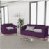 Kit Sofá 2 Lugares e Poltrona Europa Suede Roxo AM Decor