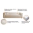 Kit Sofá 3 Lugares 180cm e Poltrona Decorativa Escritório Orgânico Cecília Linho Bege