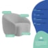 Kit Sofá 3 Lugares 180cm e Poltrona Orgânica Luxo Recepção Amore Linho Cinza Claro