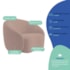 Kit Sofá 3 Lugares 200cm e 2 Poltronas Orgânica Luxo Recepção Amore Linho Rose
