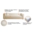 Kit Sofá 3 Lugares 200cm e Poltrona Decorativa Escritório Orgânico Cecília Bouclé Bege - Amarena Móveis
