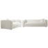 Kit Sofá 3 Lugares 200cm e Poltrona Decorativa Escritório Orgânico Cecília Bouclé Branco - Amarena Móveis