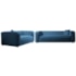 Kit Sofá 3 Lugares 200cm e Poltrona Decorativa Escritório Orgânico Cecília Linho Azul Royal - Amarena Móveis