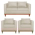 Kit Sofa 3 Lugares e 2 Poltronas Europa 180 cm Bouclé Bege - Amarena Móveis