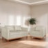 Kit Sofa 3 Lugares e 2 Poltronas Europa 180 cm Bouclé Bege - Amarena Móveis