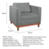 Kit Sofa 3 Lugares e 2 Poltronas Europa 180 cm Bouclé Cinza - Amarena Móveis