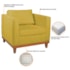 Kit Sofá 3 Lugares e 2 Poltronas Europa 180 cm Estilo Conforto e Elegância Suede Amarelo - Amarena Móveis