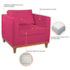 Kit Sofá 3 Lugares e 2 Poltronas Europa 180 cm Estilo Conforto e Elegância Suede Pink - Amarena Móveis