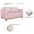 Kit Sofá 3 Lugares e 2 Poltronas Europa 180 cm Estilo Conforto e Elegância Suede Rosa bebê - Amarena Móveis