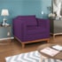 Kit Sofá 3 Lugares e 2 Poltronas Europa 180 cm Estilo Conforto e Elegância Suede Roxo - Amarena Móveis