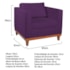 Kit Sofá 3 Lugares e 2 Poltronas Europa 180 cm Estilo Conforto e Elegância Suede Roxo - Amarena Móveis