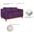 Kit Sofá 3 Lugares e 2 Poltronas Europa 180 cm Estilo Conforto e Elegância Suede Roxo - Amarena Móveis