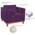 Kit Sofá 3 Lugares e 2 Poltronas Europa 180 cm Estilo Conforto e Elegância Suede Roxo - Amarena Móveis