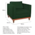 Kit Sofá 3 Lugares e 2 Poltronas Europa 180 cm Estilo Conforto e Elegância Suede Verde - Amarena Móveis