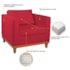 Kit Sofá 3 Lugares e 2 Poltronas Europa 180 cm Estilo Conforto e Elegância Suede Vermelho - Amarena Móveis