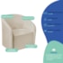 Kit Sofá Curvo Amsterdã 140cm e 2 Poltronas Luiza Max Bouclé Bege