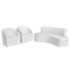 Kit Sofá Curvo Amsterdã 140cm e 2 Poltronas Luiza Max Bouclé Branco